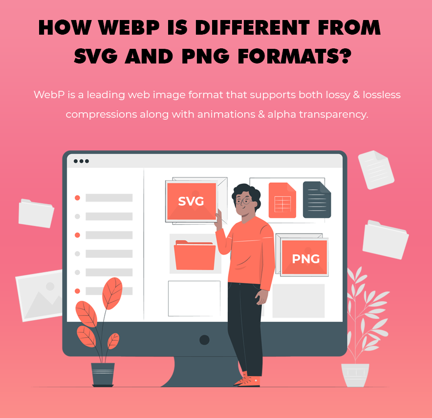 How is WebP different from SVG and PNG formats?